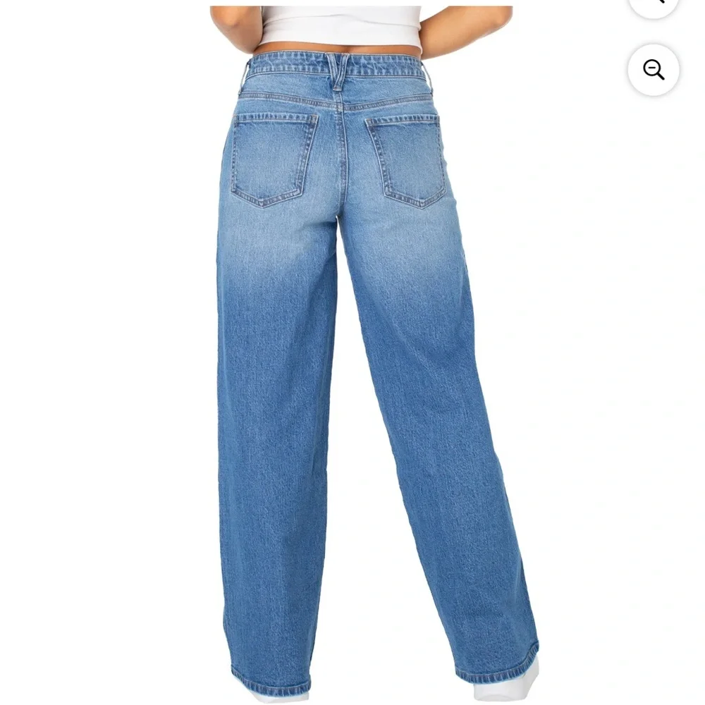 Plus Size Celebrity Pink Light Blue Wide Leg Jeans - Picture 3 of 14